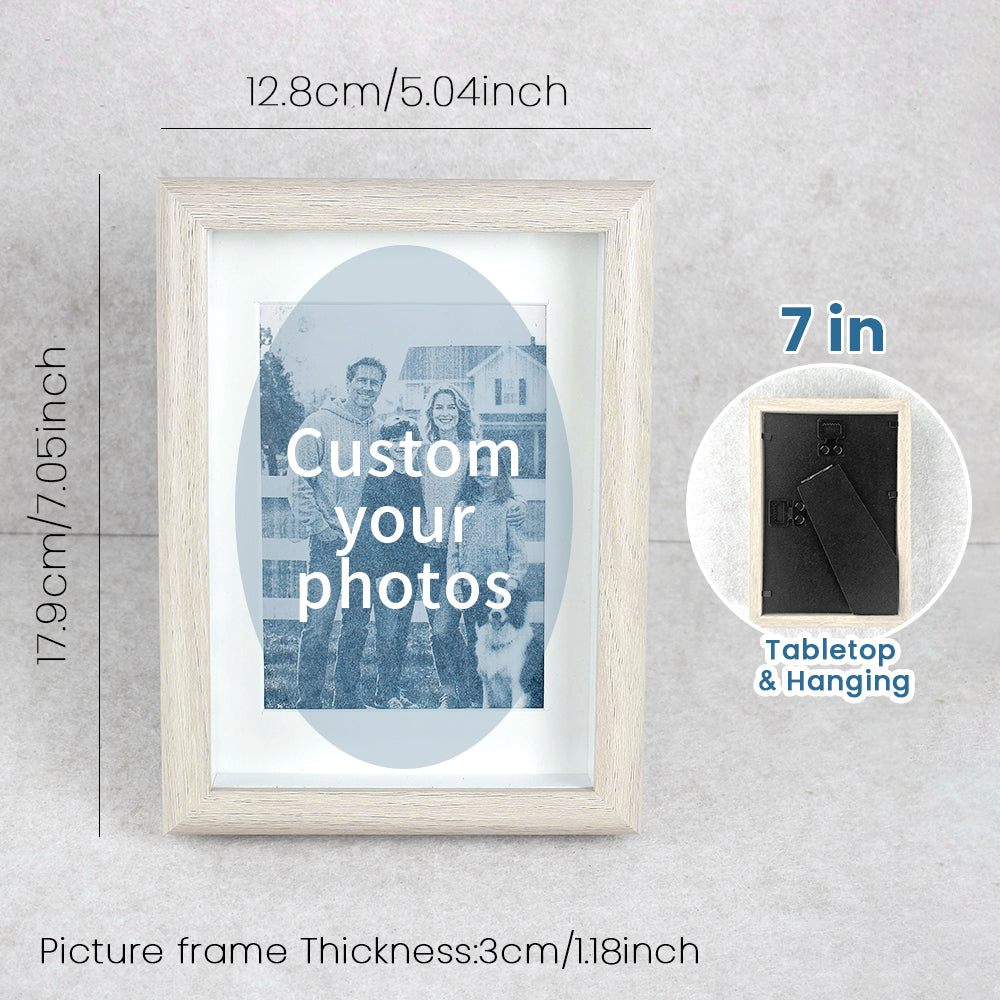 Custom framed cyanotype photo print, upload your photo, white and yellow frame options, handmade blue art keepsake