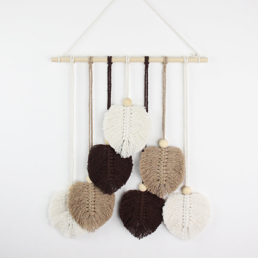 Macrame Kit Leaf Tapestry Weaving Kit | Bohemian Style | Adjustable Length | Bedroom/Living Room/Hallway Decor | Beginner-Friendly