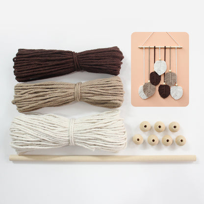 Macrame Kit Leaf Tapestry Weaving Kit | Bohemian Style | Adjustable Length | Bedroom/Living Room/Hallway Decor | Beginner-Friendly