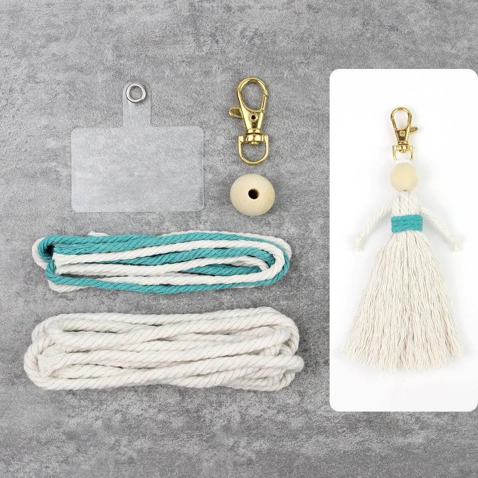 Girl Weaving Keychain Craft Kit Macrame Kit | Fringe Skirt | DIY Valentine's Gift, Beginner-DIY