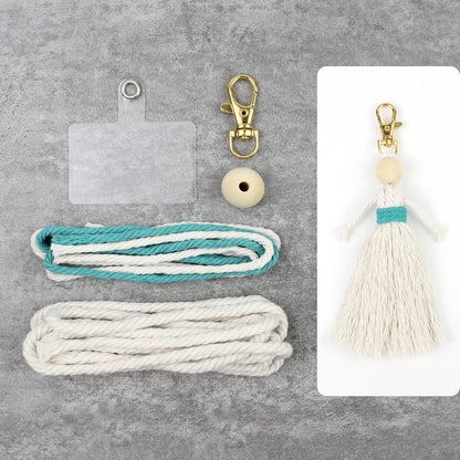 Girl Weaving Keychain Craft Kit Macrame Kit | Fringe Skirt | DIY Valentine's Gift, Beginner-DIY
