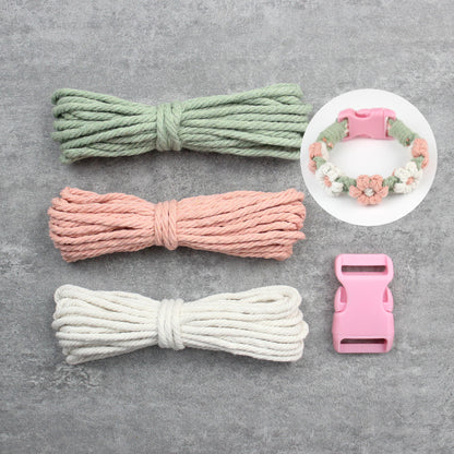 Macrame Kit Daisy Flower Pet Collar Weaving Kit | 3-Color Comfort Match | Adjustable Length | Pet Accessory | Beginner-Friendly