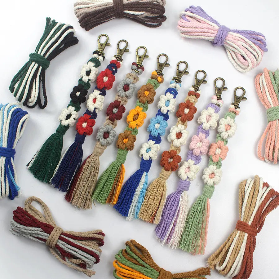 Macrame Kit for Beginners | DIY Daisy Macrame Keychain Craft Kit