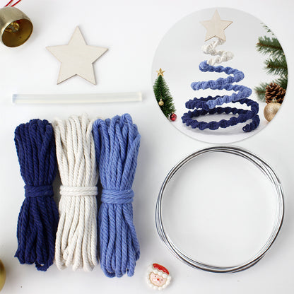 Gradient Half-Knot Christmas Tree Weaving Kit Macrame Kit | Polyester Rope | Holiday DIY Gift | Home Decor | Beginner-Suitable | Tabletop Decor