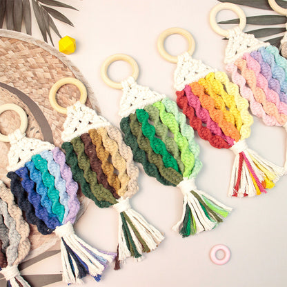 Macrame Kit Nautical Fish Charm Weaving Kit | 6-Color Gradient/Contrast | Bedroom/Living Room Decor | Beginner-Friendly