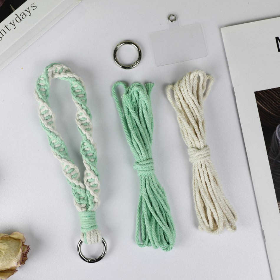 Macrame Keychain DIY Kit - Half Knot Keychain Weaving Supplies with English Tutorial | Handmade Craft Set