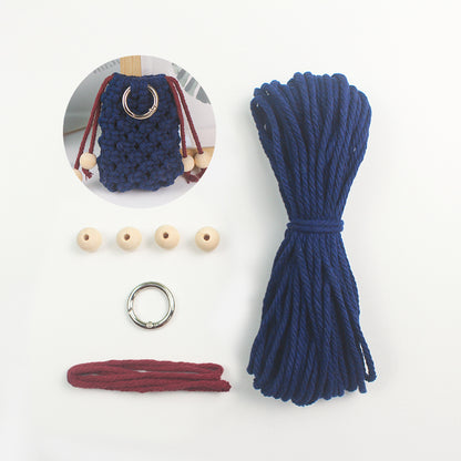 Macrame Kit Drawstring Earphone Bag Weaving Kit | Bohemian Style | Hangable on Big Bags | Beginner-Friendly