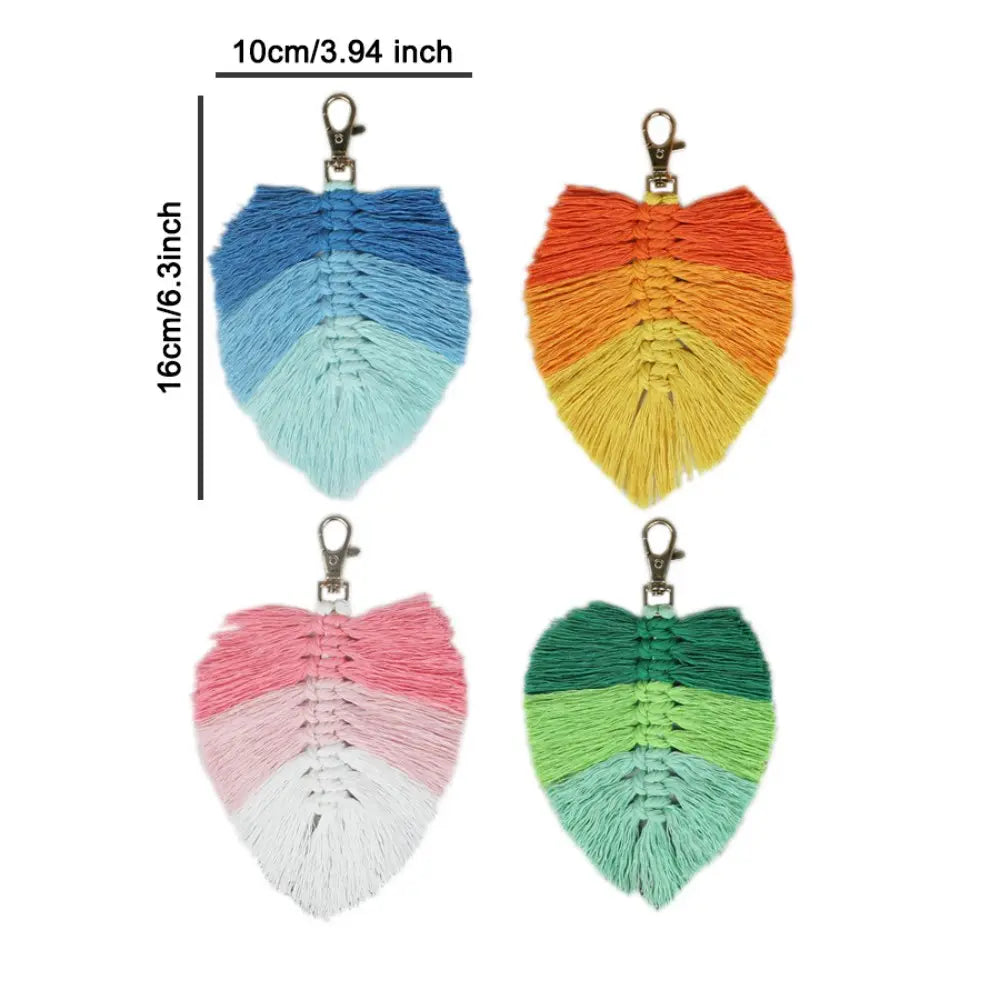 Macrame Kit for Beginners | DIY Leaf Macrame Keychain Craft Kit