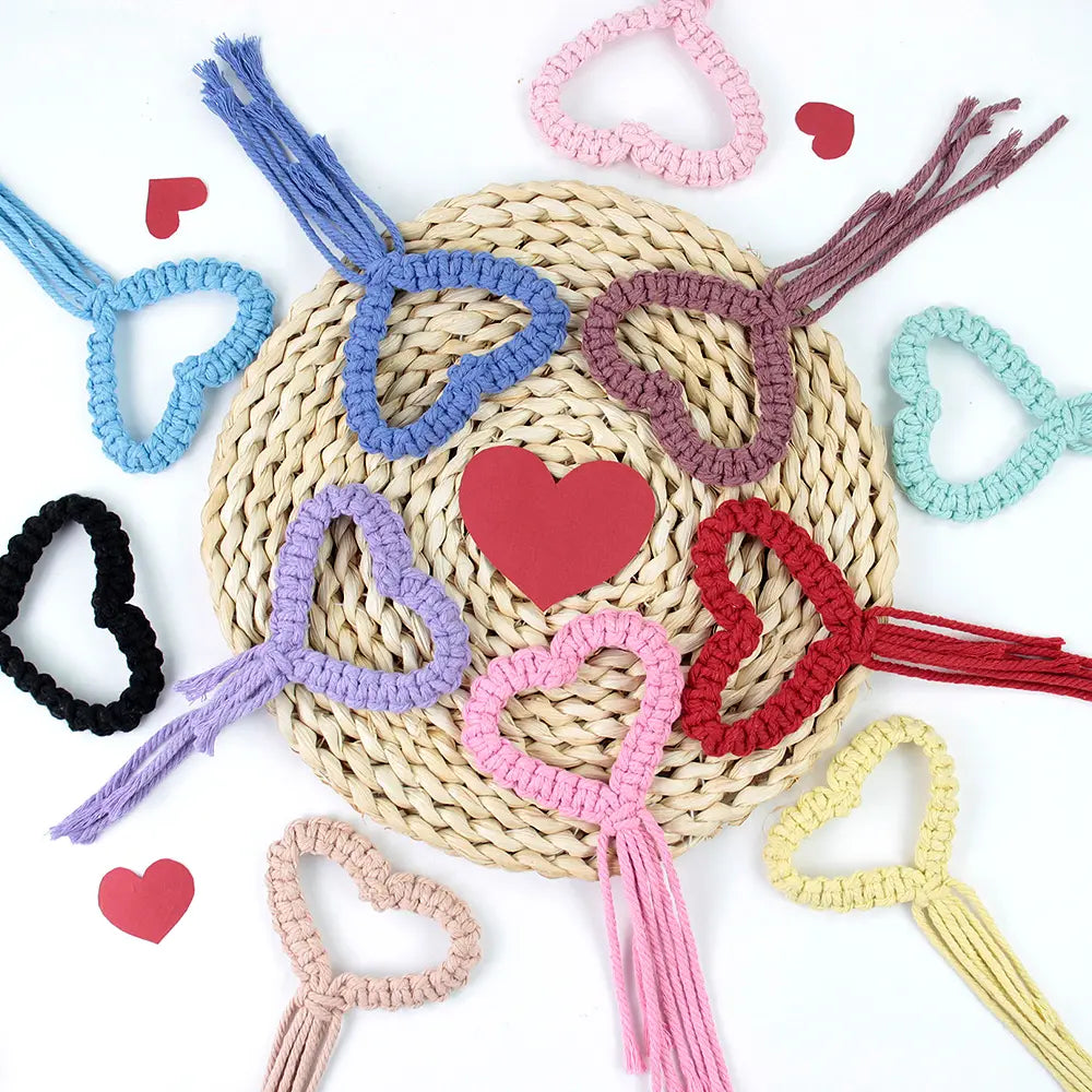 Macrame Kit for Beginners, Boho Heart Napkin Ring DIY Kit, Wedding Valentine Decor