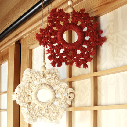 Christmas Snowflake Weaving Kit Macrame Kit | Car/Bag Pendant | Holiday DIY Gift | Beginner-Suitable| Exquisite Snowflake Pattern | Multi-Scene Pendant