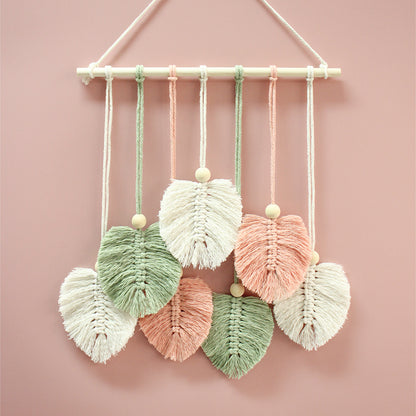 Macrame Kit Leaf Tapestry Weaving Kit | Bohemian Style | Adjustable Length | Bedroom/Living Room/Hallway Decor | Beginner-Friendly