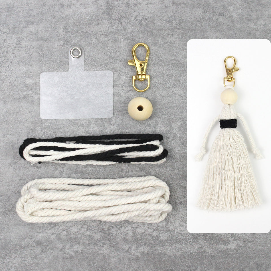 Girl Weaving Keychain Craft Kit Macrame Kit | Fringe Skirt | DIY Valentine's Gift, Beginner-DIY
