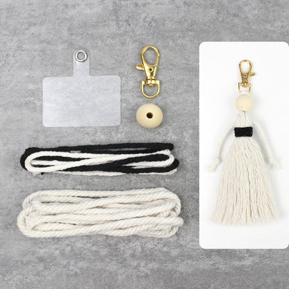 Girl Weaving Keychain Craft Kit Macrame Kit | Fringe Skirt | DIY Valentine's Gift, Beginner-DIY