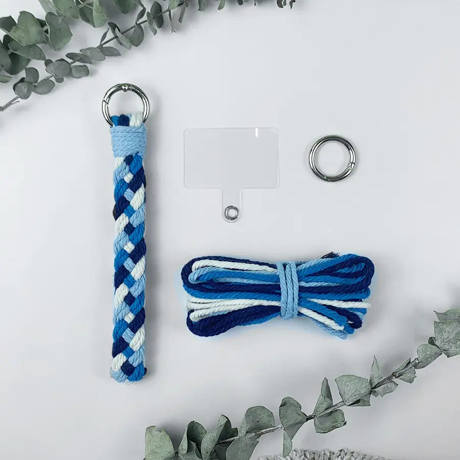 Macrame Kit for Beginners | DIY 4-Strand Braid Colorful Macrame Keychain Craft Kit