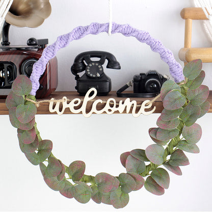 Macrame Kit Leaf Wreath Weaving Kit | 4-Color Option | Natural Wreath | Wall Decor | Beginner Weaving | Handmade Gift