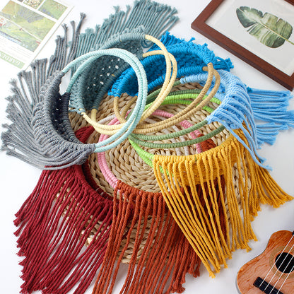 Macrame Kit Round Storage Basket Weaving Kit | Bohemian Style | Wall-Mounted Storage | Shelf | Beginner Weaving