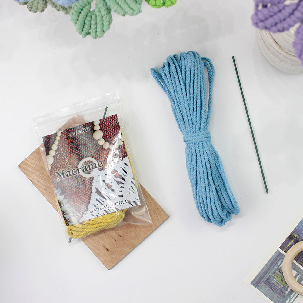 Four-Leaf Clover Macrame DIY Kit - Handmade Weaving Supplies with English Tutorial | Lucky Craft Set