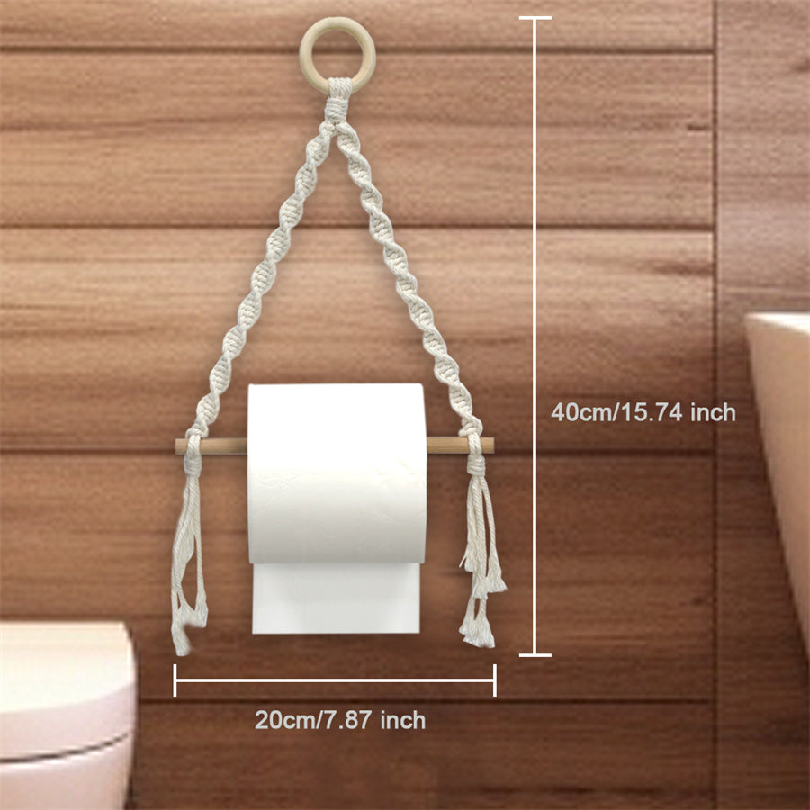 Macrame Kit Toilet Paper Holder Weaving Kit | Bohemian Style | Dual-Use: Paper/Spool Holder | High Style | Beginner-Friendly