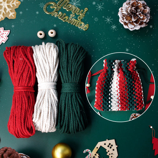 Christmas Fortune Bag Storage Kit Macrame Kit | Item Pouch/Christmas Decor | Drawstring Design | Beginner-Friendly | Handmade Gift