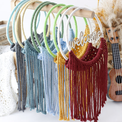 Macrame Kit Round Storage Basket Weaving Kit | Bohemian Style | Wall-Mounted Storage | Shelf | Beginner Weaving