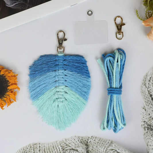Macrame Kit for Beginners | DIY Leaf Macrame Keychain Craft Kit