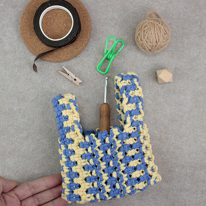 Macrame Kit Mini Tote Weaving Kit | Contrast/Gradient/Adjacent Colors | Hangable on Big Bags | Beginner-Friendly | DIY Gift