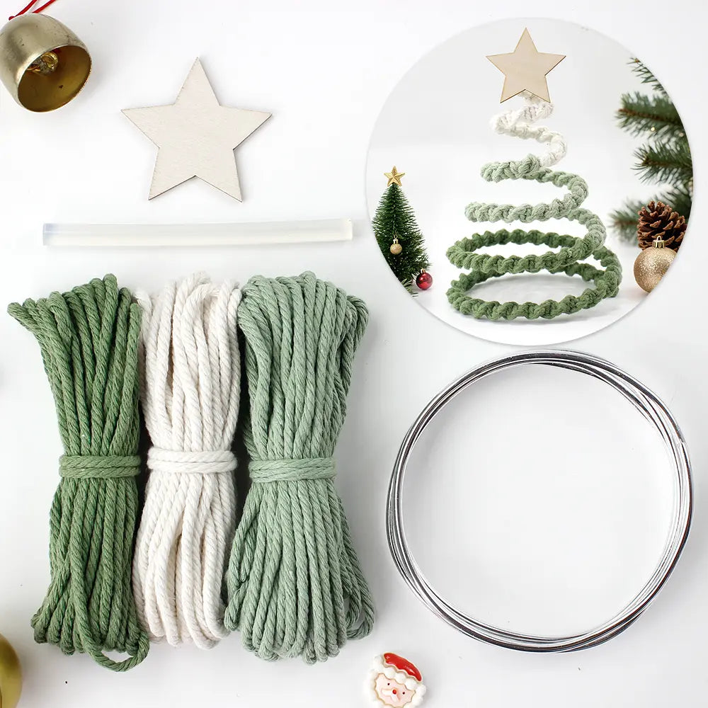 Macrame Kit for Beginners | DIY Half‑Knot Wire Christmas Tree Macrame Craft Kit