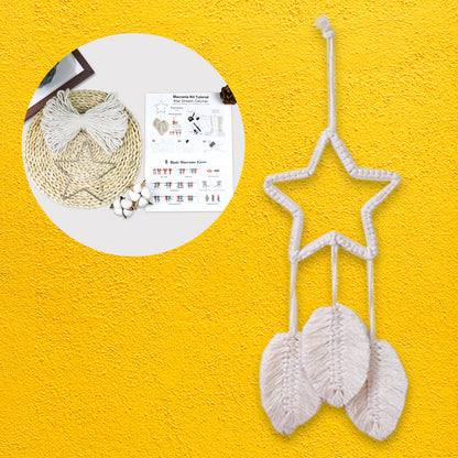 Macrame Kit Star Dreamcatcher Weaving Kit | Bohemian Style | Minimalist & Elegant | Bedroom/Window Decor | Beginner-Friendly
