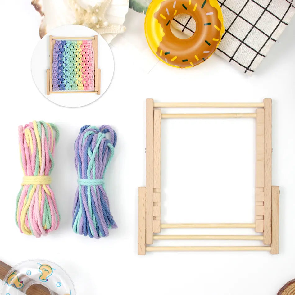 Macrame Kit for Beginners, Boho Beach Chair Phone Holder DIY Kit, Desk Decor Gift