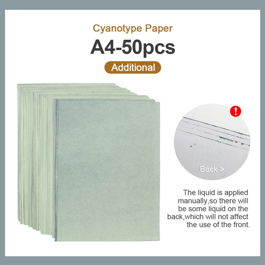 Cyanotype Set A4 Cyanotype Paper 50-Sheet Bulk Refill Sun Printing Paper DIY Supplies For Interest Classes/Stall Wholesale Large Creative Painting Making