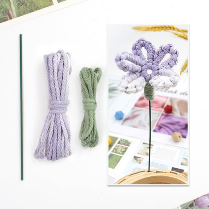 Handmade Flower Macrame DIY Kit - All-in-One Weaving Supplies with English Tutorial | Craft Set