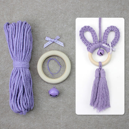 Macrame Kit Rabbit Ear Car Ornament Weaving Kit | Cute Rabbit | Animal Pendant | Beginner Weaving | Car Decoration | Handmade Gift