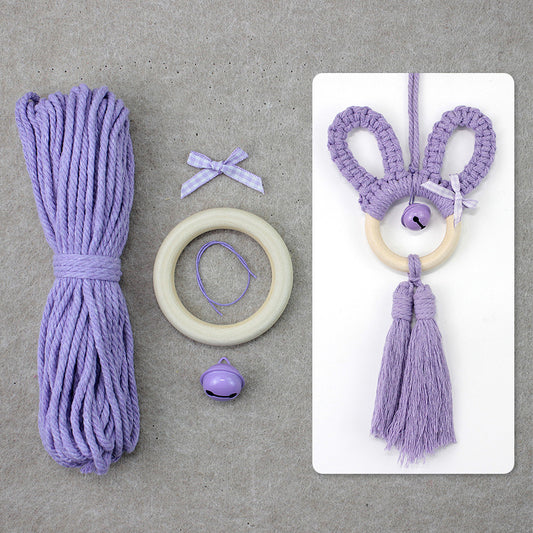 Macrame Kit Rabbit Ear Car Ornament Weaving Kit | Cute Rabbit | Animal Pendant | Beginner Weaving | Car Decoration | Handmade Gift