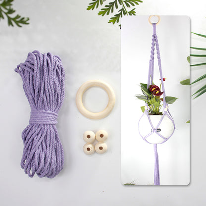 Long Tassel Plant Hanger Weaving Kit Macrame Kit | Plant Net Pocket | Hanging Storage | Handmade Gift | Beginner-Suitable