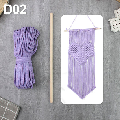 Macrame Kit Big Love Tapestry Weaving Kit | Flowing Fringes | Multi-Color Option | Valentine's Day DIY Gift | Beginner-Friendly/Living Room Decor