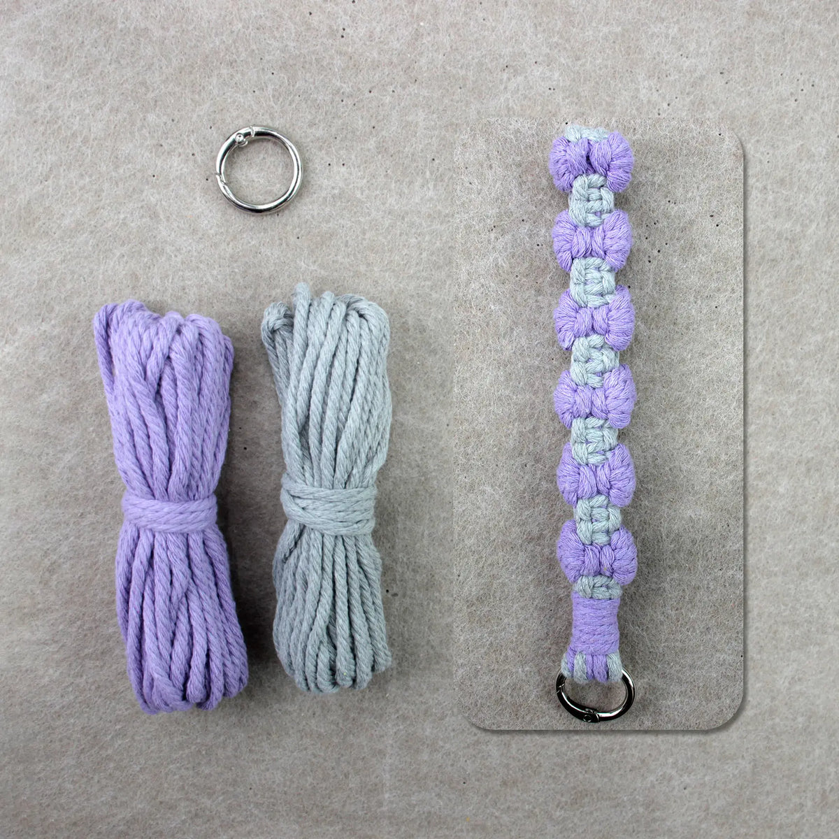 Macrame Kit for Beginners | DIY Bow‑Element Macrame Keychain Wristband Craft Kit