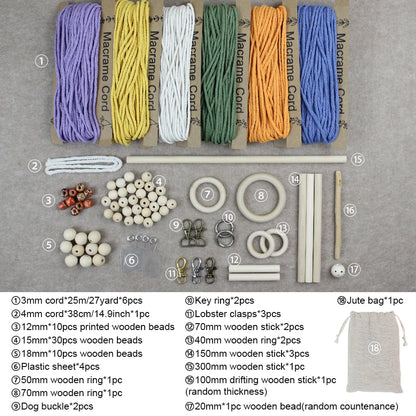 Gift Boxed Macrame DIY Kit - All-in-One Weaving Set with English Tutorial | Handmade Craft Gift Bundle