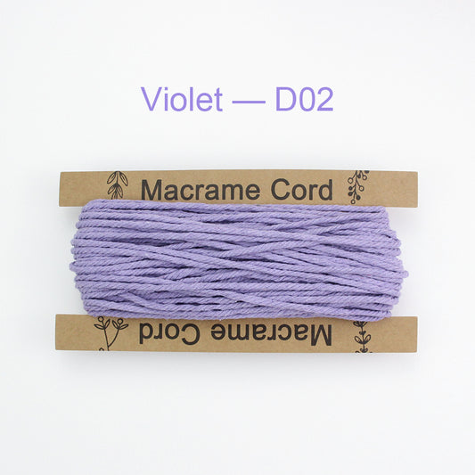 25m 3mm Polyester Macrame Cord - 40+ Colors Optional for DIY Craft Projects