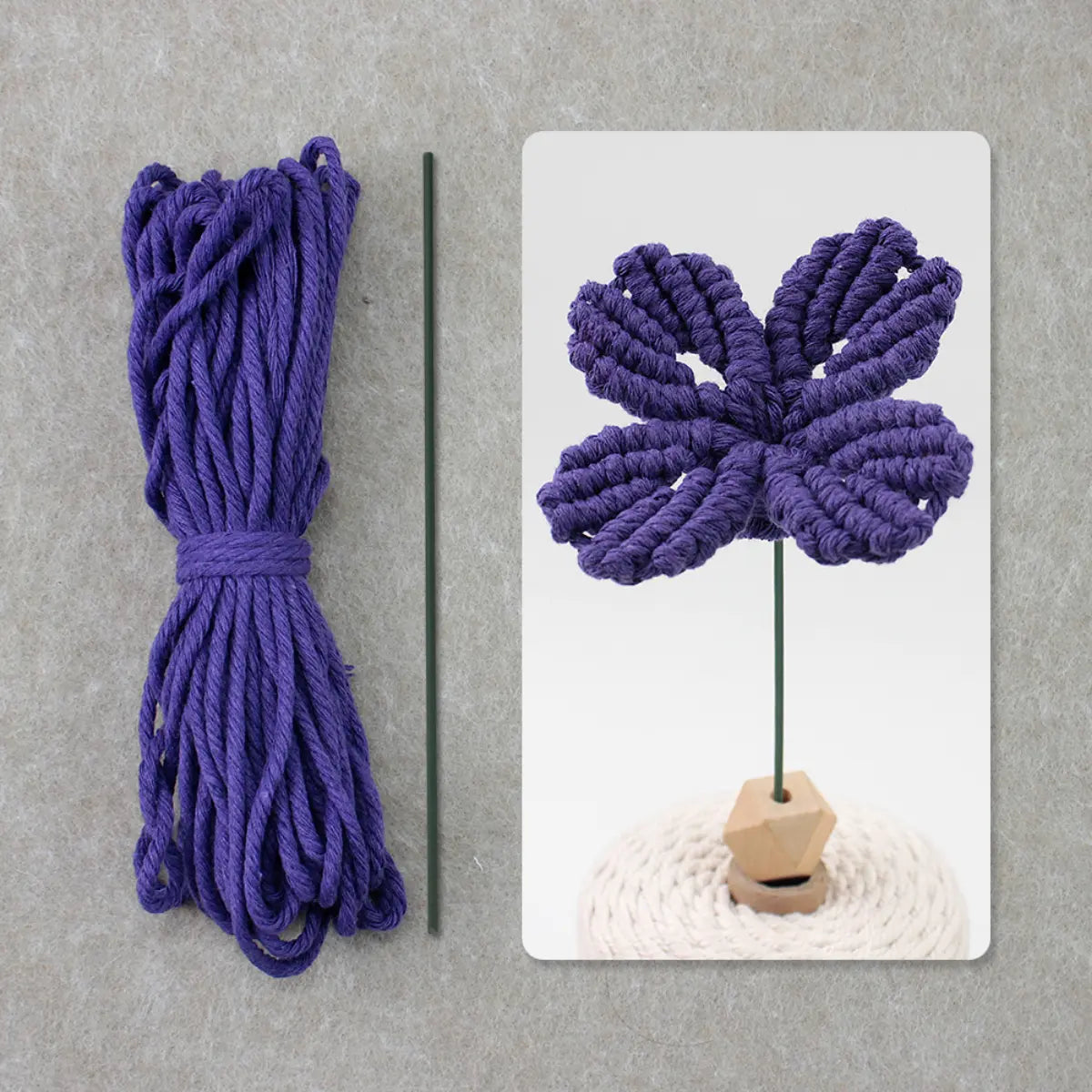 Macrame Kit for Beginners | DIY Four-Leaf Clover Macrame Flower Craft Kit