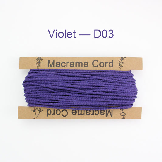 25m 3mm Polyester Macrame Cord - 40+ Colors Optional for DIY Craft Projects
