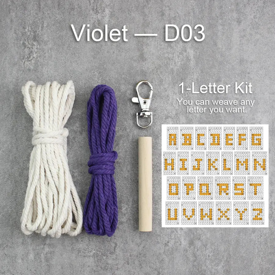 Macrame Kit for Beginners | DIY Letter Macrame Keychain Craft Kit