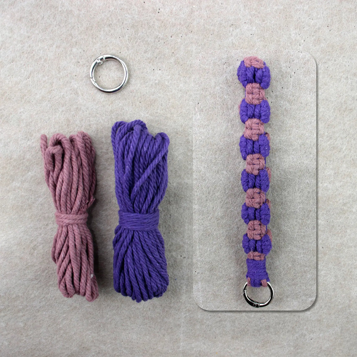 Macrame Kit for Beginners | DIY Bow‑Element Macrame Keychain Wristband Craft Kit