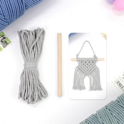 Macrame Kit Dopamine Mini Tapestry Weaving Kit | Triangle Body+Bottom Fringes | Multi-Color Option | Bedroom/Living Room Decor | Beginner-Friendly