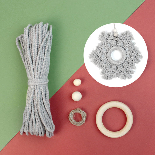 Christmas Snowflake Weaving Kit Macrame Kit | Car/Bag Pendant | Holiday DIY Gift | Beginner-Suitable| Exquisite Snowflake Pattern | Multi-Scene Pendant