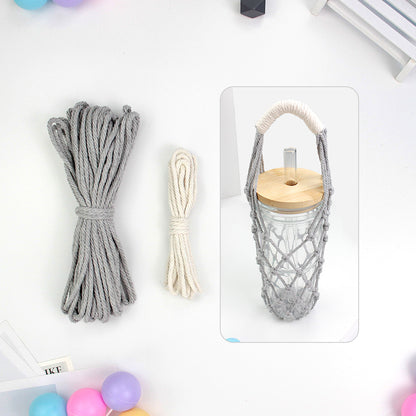 Hollow Cup Sleeve Weaving Kit Macrame Kit | 2-Color Weaving | Multi-Cup Fit | Anti-Chafing | DIY Gift| Beginner-Friendly