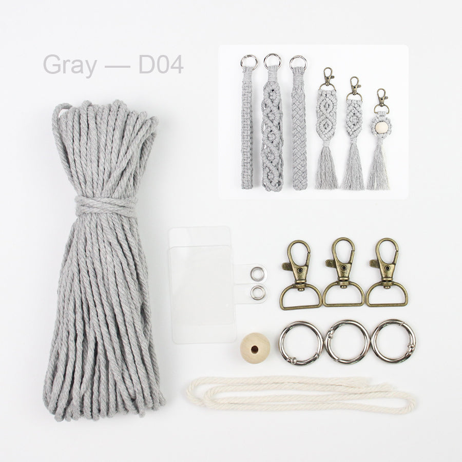 6-Piece Keychain Macrame DIY Kit - Handmade Weaving Supplies with English Tutorial | Craft Set for Multiple Keychains