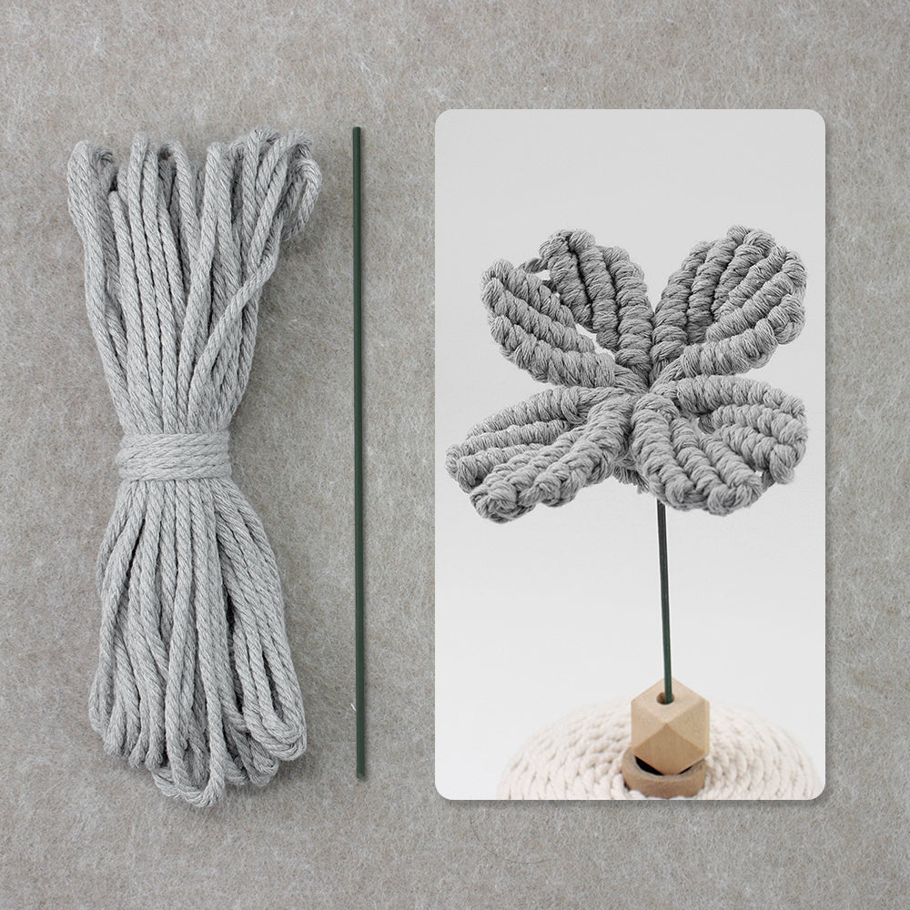 Four-Leaf Clover Macrame DIY Kit - Handmade Weaving Supplies with English Tutorial | Lucky Craft Set