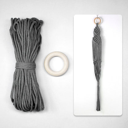 Macrame Kit Long Tassel Small Plant Hanger Weaving Kit | For Small-Medium Pots | Hanging Design | Space-Saving | Beginner-Friendly