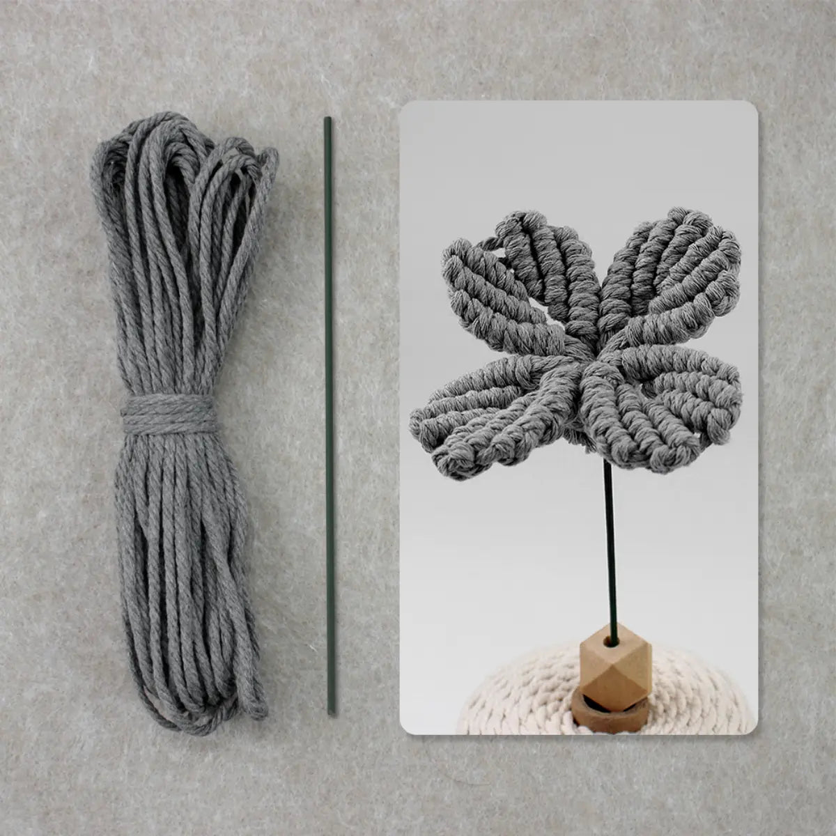 Macrame Kit for Beginners | DIY Four-Leaf Clover Macrame Flower Craft Kit