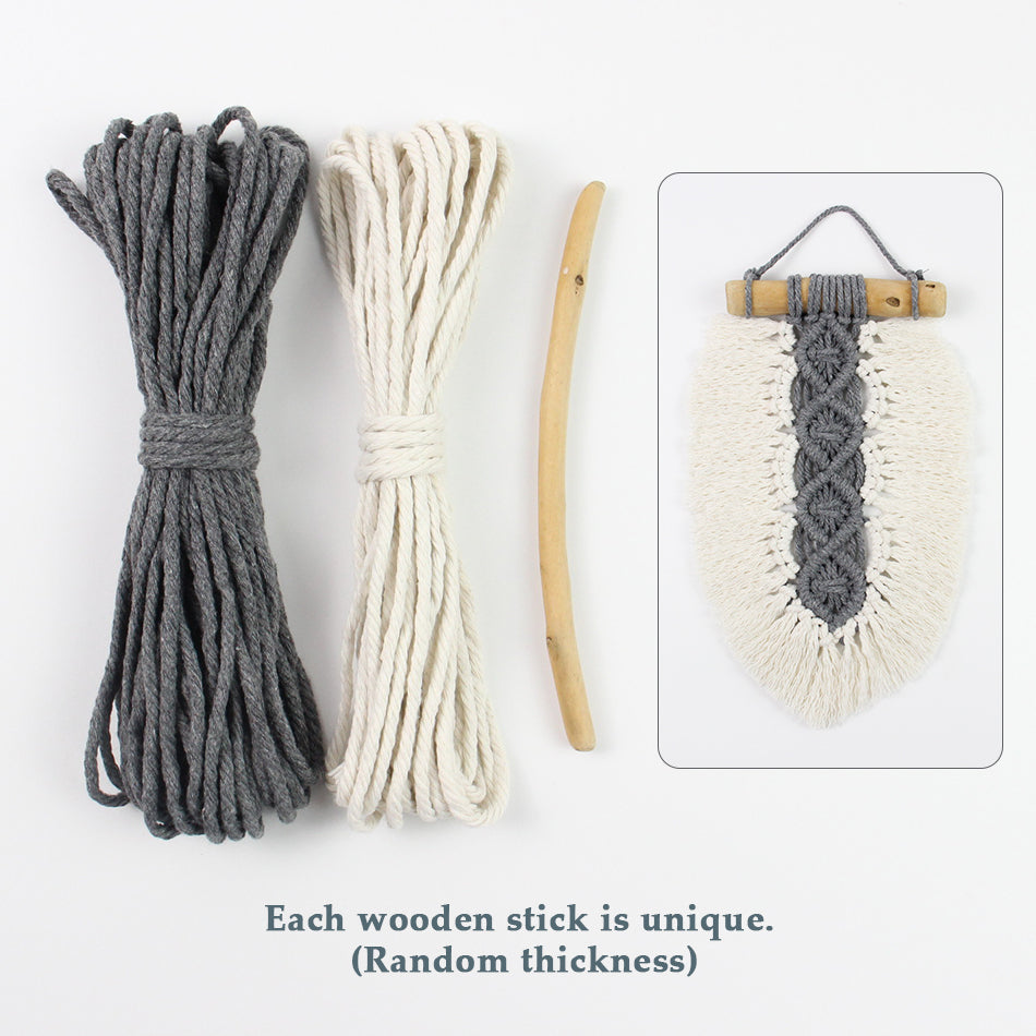 Macrame Kit Leaf Fringe Tapestry Weaving Kit | colour Leaf Vein Pattern | Customizable Leaf Shape | Bedroom/Living Room Decor | Beginner-Friendly